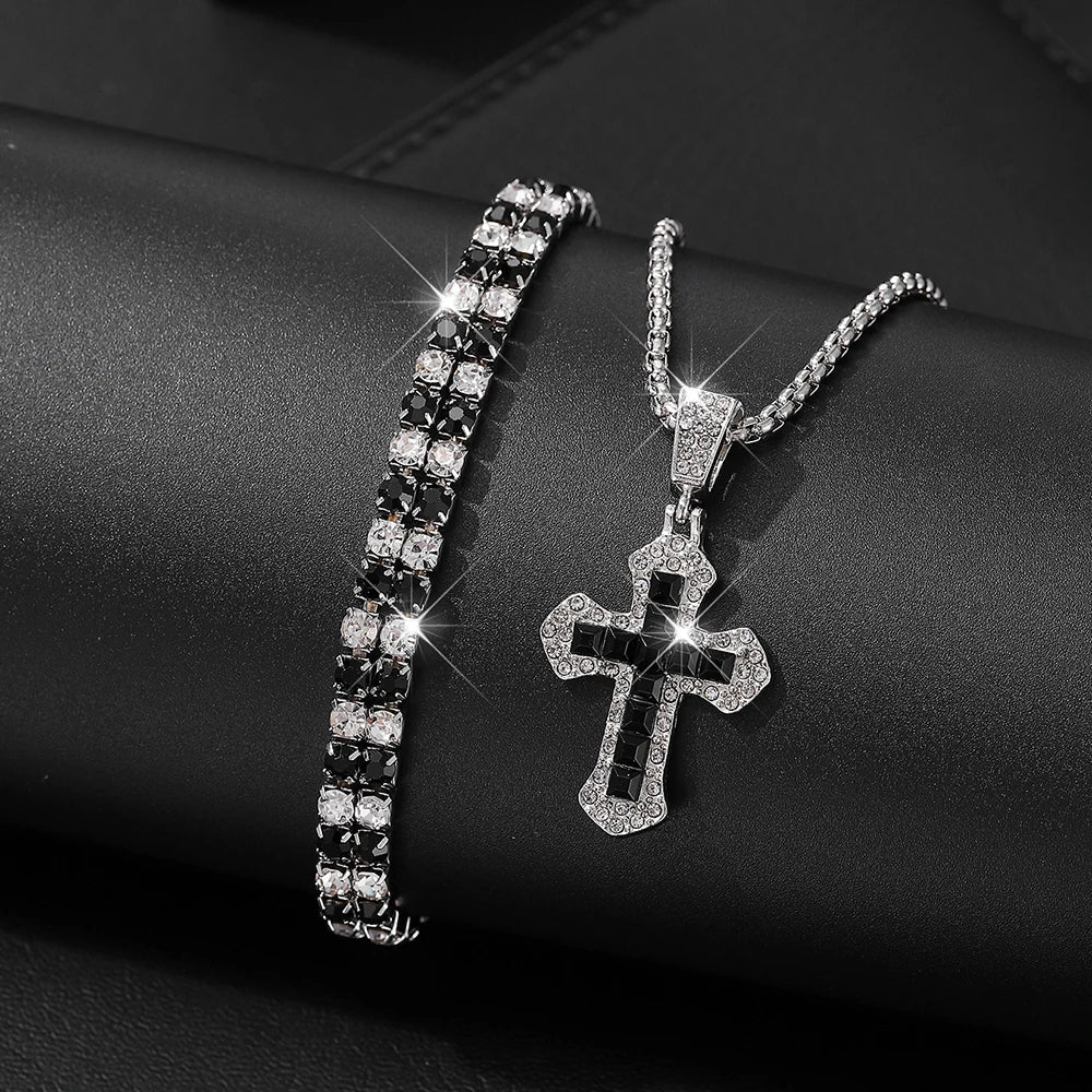 Men Fashion Personality Simple Black Stainless Steel Non Fading