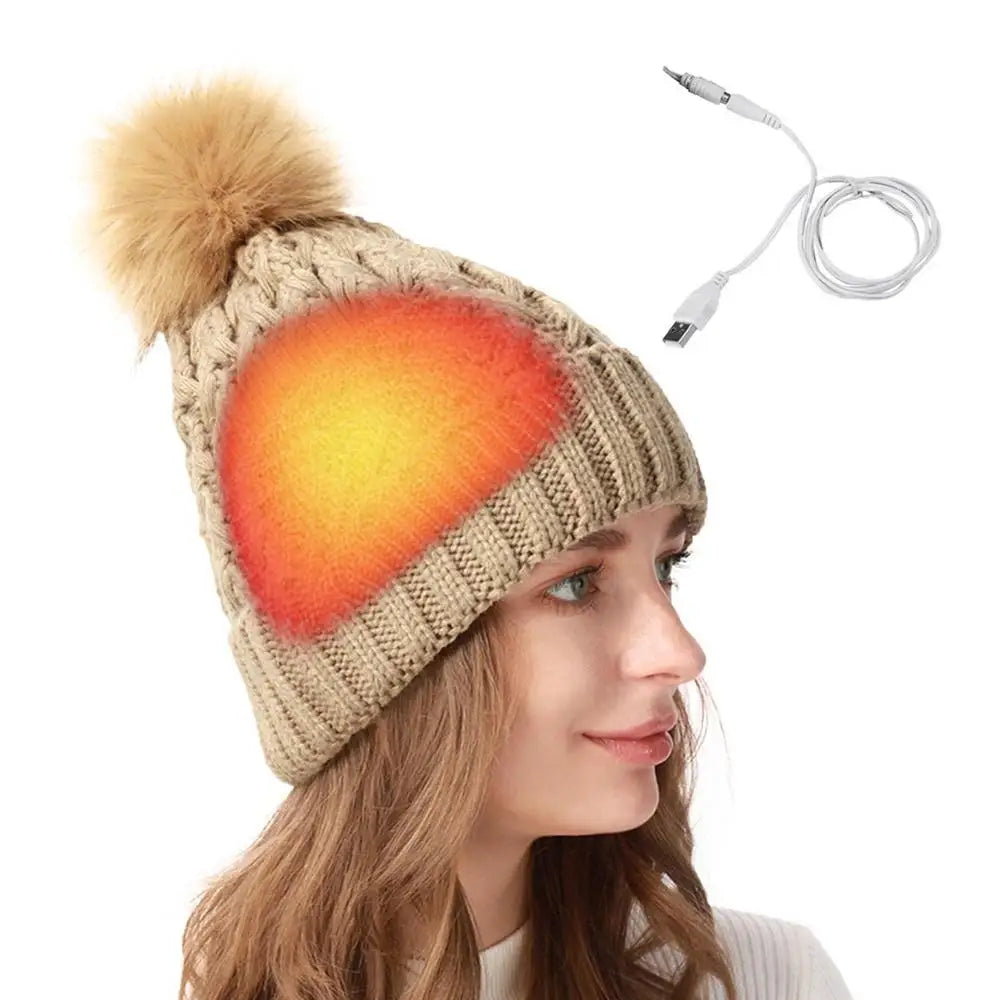 Heated Hat Efficient Heat Transfer Heated Hat Women Rechargeable