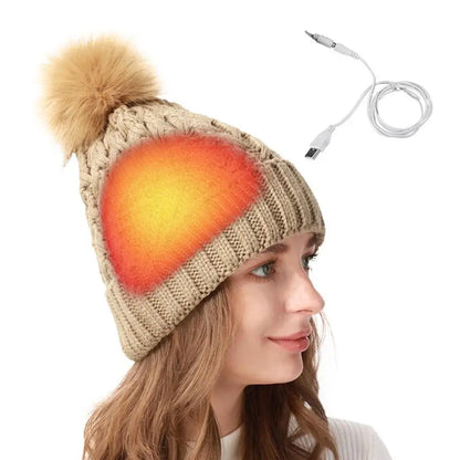 Heated Hat Efficient Heat Transfer Heated Hat Women Rechargeable