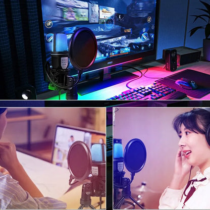 USB Microphone RGB Microfone Condensador Wire Gaming