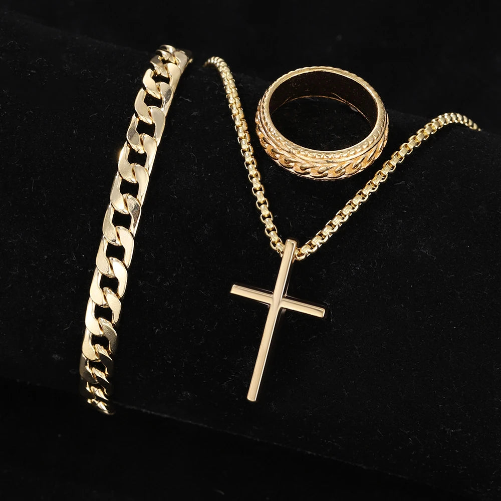 Men Fashion Personality Simple Black Stainless Steel Non Fading