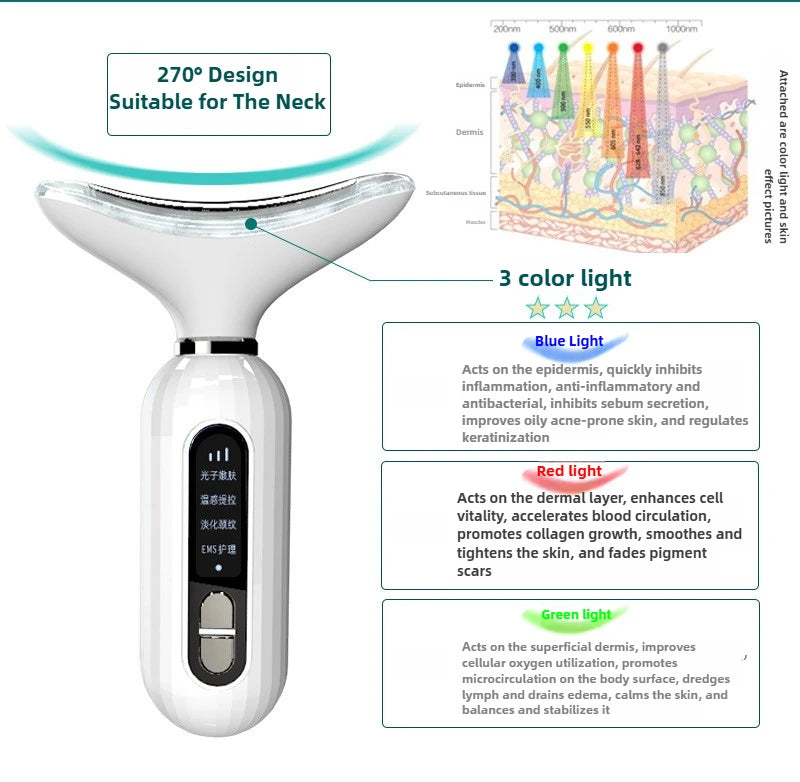 V Line Face Neck Lifting Machine Hot Cool EMS Microcurrent Photon