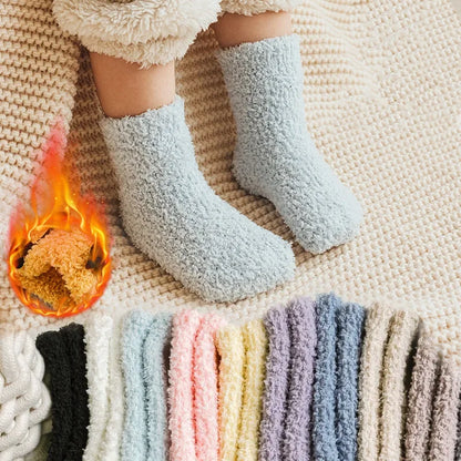 Winter Thick Newborn Socks Coral Fleece Warm Kids Leg Warmers