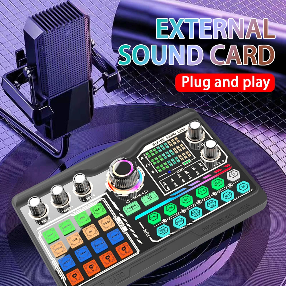 Professional Podcast Microphone SoundCard Kit Hi-Res SoundCard