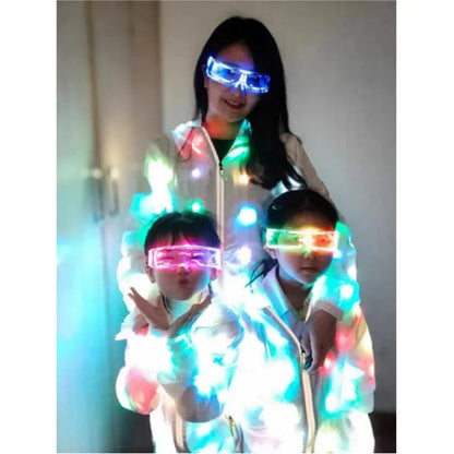 LED Light Up Waterproof Glow Costume and Glasses Set for Cool