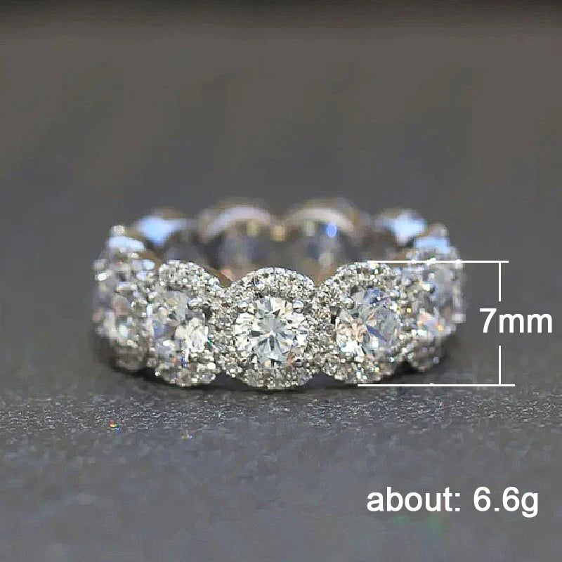 Huitan Sparkling Cubic Zirconia Promise Rings for Women Wedding
