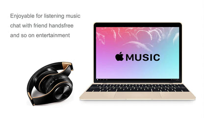 Men Gift Gold Wireless Headphones Bluetooth Earphone Stereo