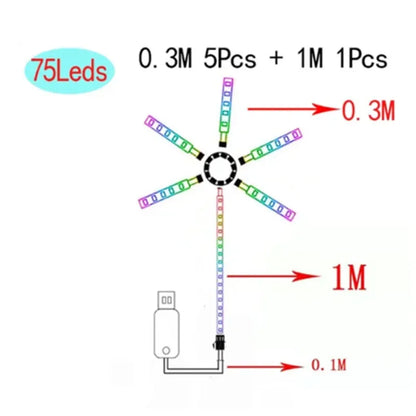 Fireworks LED Strip Light RGB Sound Control Symphony Firework