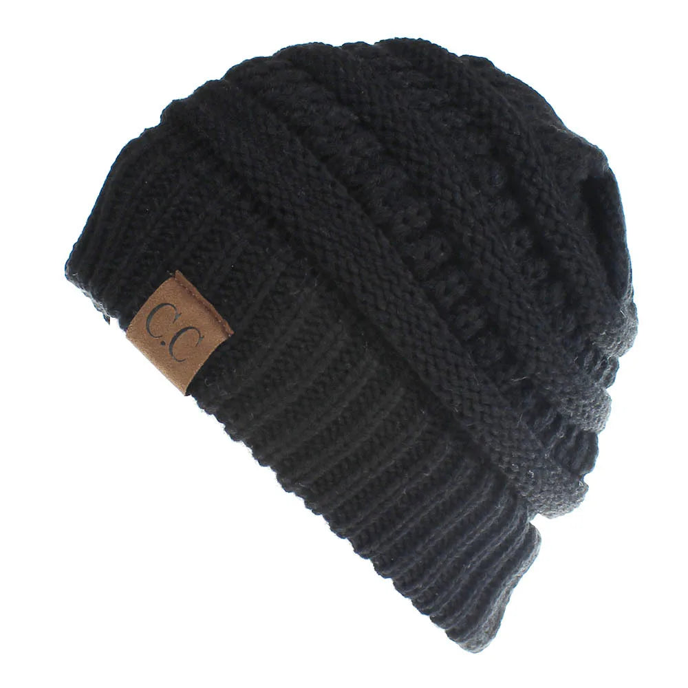 New Outdoor Warm Winter Woolen HatsAcrylic Open Horsetail