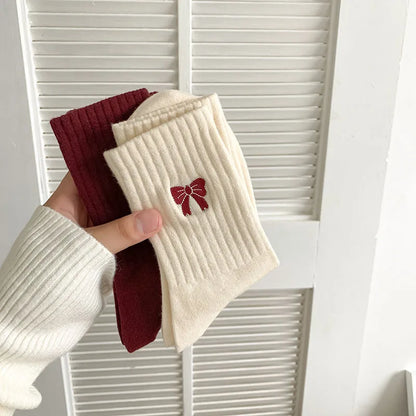 Women's Cherry Color Trendy Striped Autumn and Winter