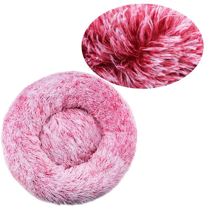 Round Pet Bed for Large Dog Bed Super Soft Cat Bed Long Plush