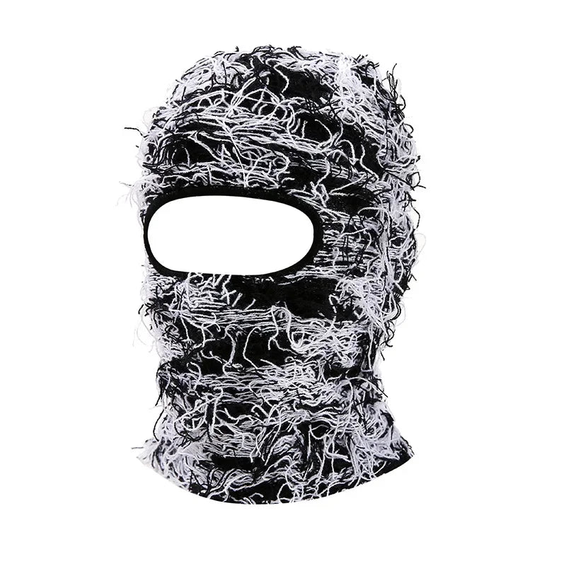 New Hip Hop Balaclava Distressed Knitted Caps Full Face Ski Mask