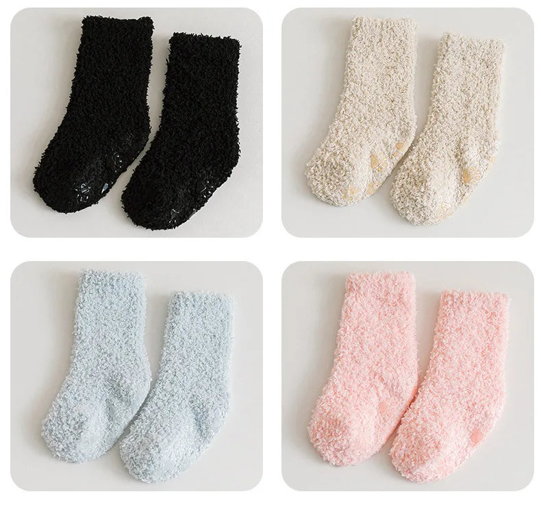 Winter Thick Newborn Socks Coral Fleece Warm Kids Leg Warmers