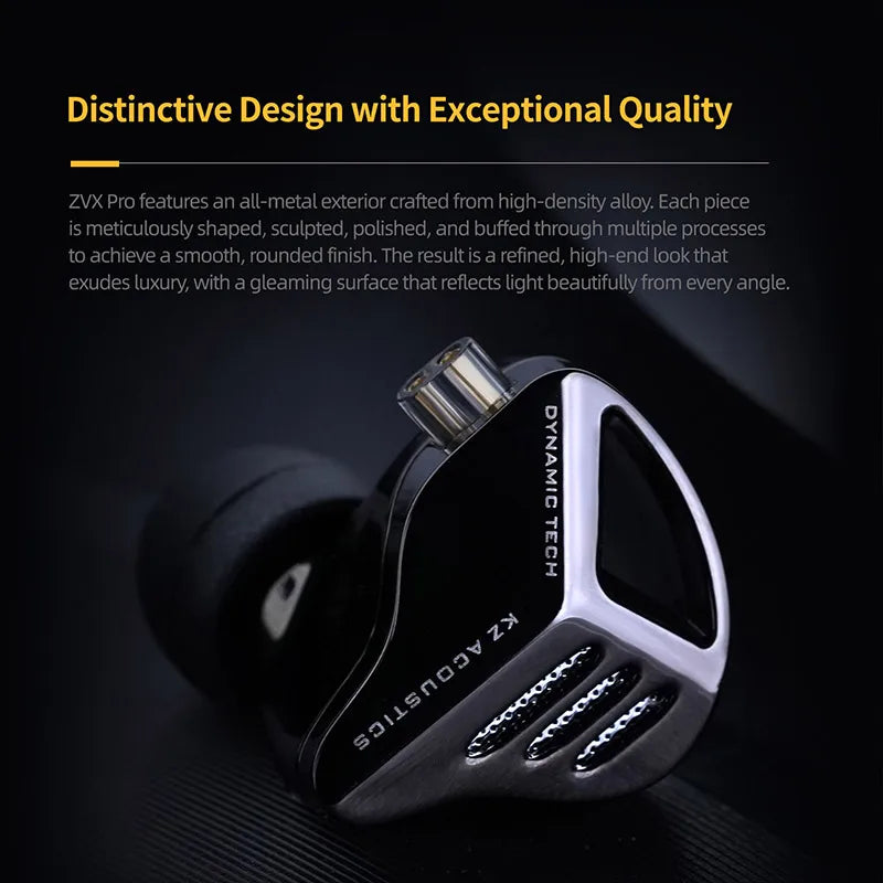 KZ ZVX Pro Earphones Dynamic HIFI Bass Earbuds in Ear Monitor