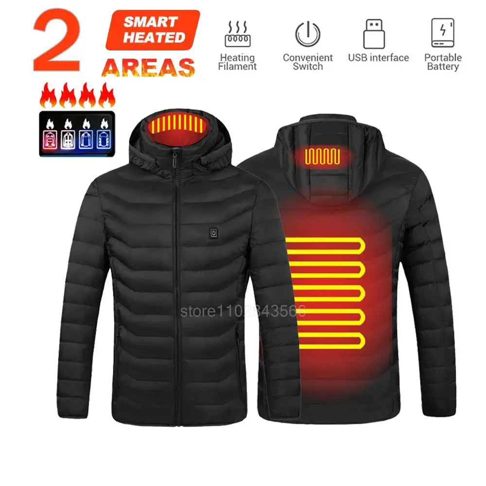 Men Heated Jacket USB Electric Heated Coat Hunting Hiking