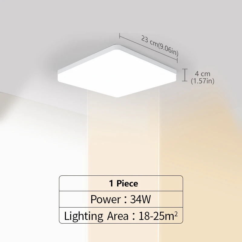 LED Ceiling Lights Square Neutral Light 16W 34W Interior Home