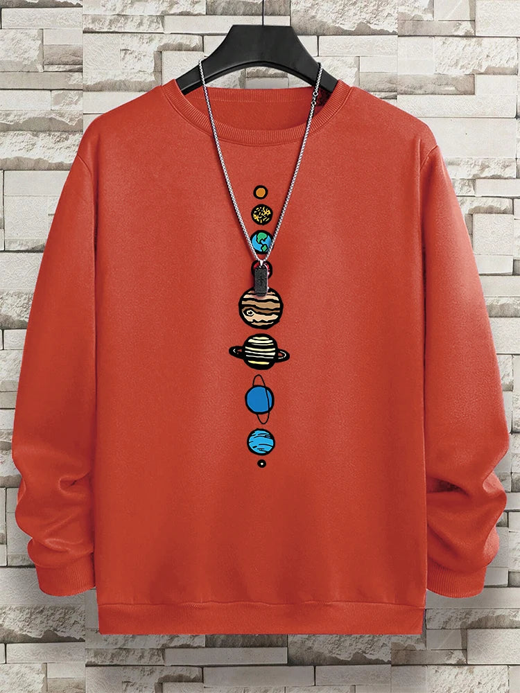Planets In The Solar System Men Women Hoody Cartoon Crewneck