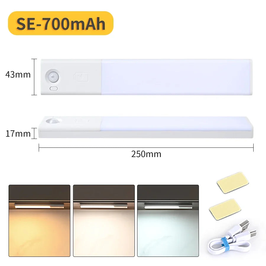 Automatic Human Body Sensor LED Bar Lights Rechargeable Cabinet