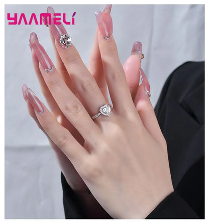 Romatic Birthday Valentines Day Gift Luxury 925 Sterling Silver Color