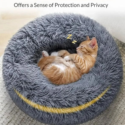 Round Pet Bed for Large Dog Bed Super Soft Cat Bed Long Plush