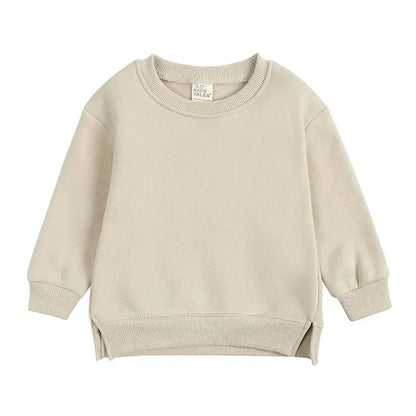 Fashion Solid Color Kids Clothes Boys Sweatshirt Cotton Long