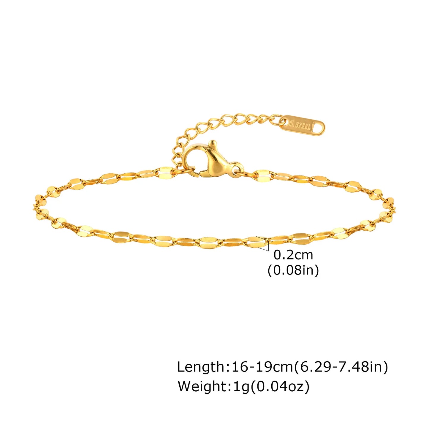 Non Tarnish Stainless Steel Bracelet Stackable for Women