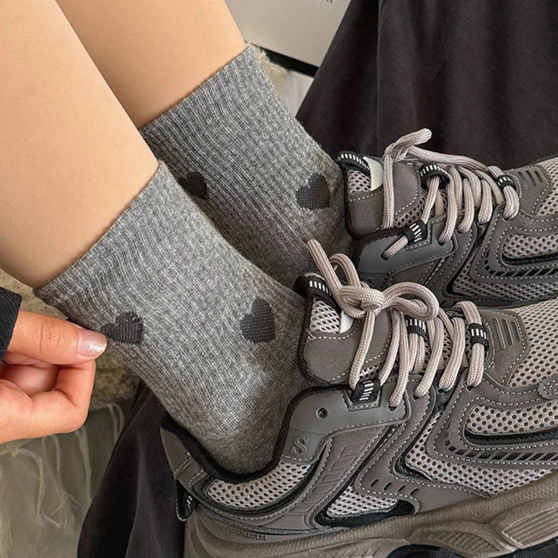 Woman Socks Autumn Winter Warm Breathable Sock Cute Heart