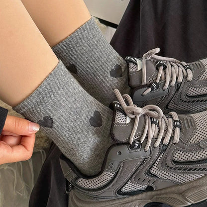 Woman Socks Autumn Winter Warm Breathable Sock Cute Heart