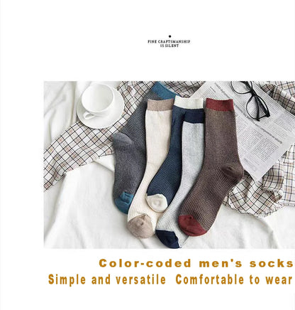 High-quality Harajuku Socks Men's mid-calf socks double-needle