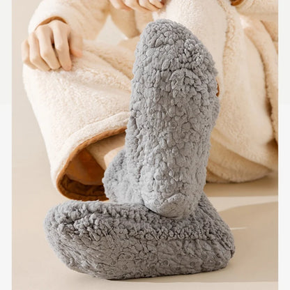 Men's Thickened Plush Floor Socks Solid Color Warm Comfortable