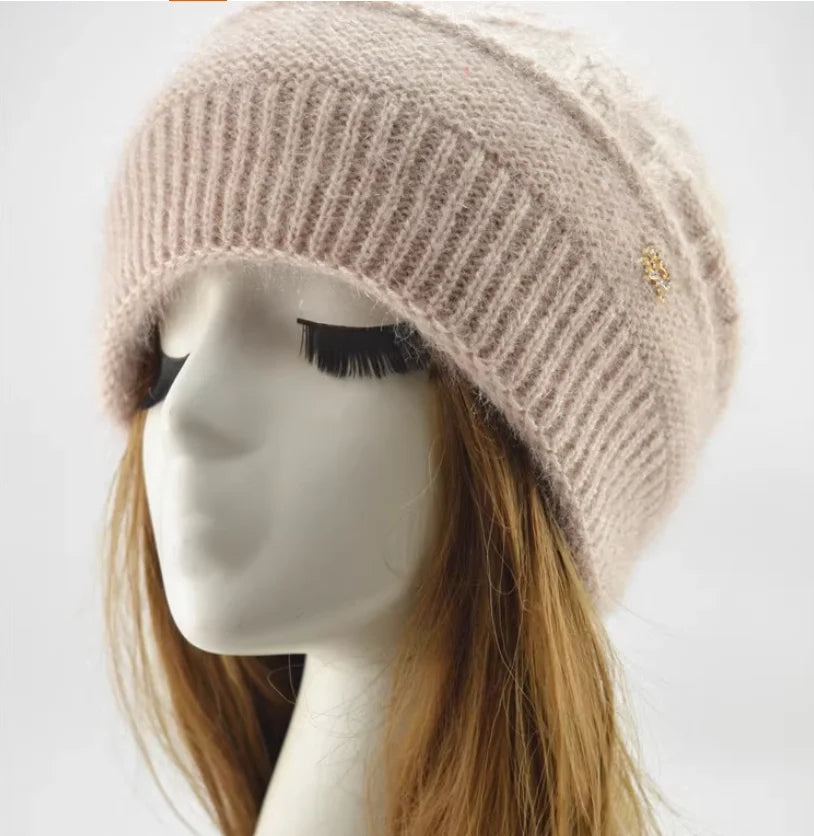 New Women Winter Hat Warm Ear Protection Knit Hats Thicken