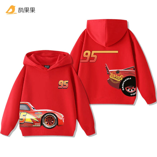 Cars Lightning McQueen Fun Printed Kids Boys Girls Hooded