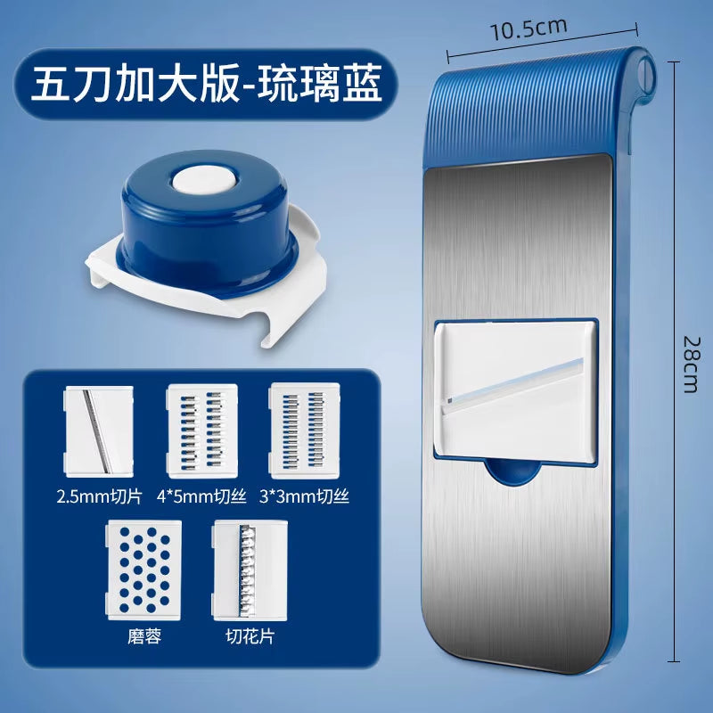 Multifunctional Kitchen Vegetable Cutter Dicing Shredding Artifact Household Hand Guard Stainless Steel Potato Slicer Grater