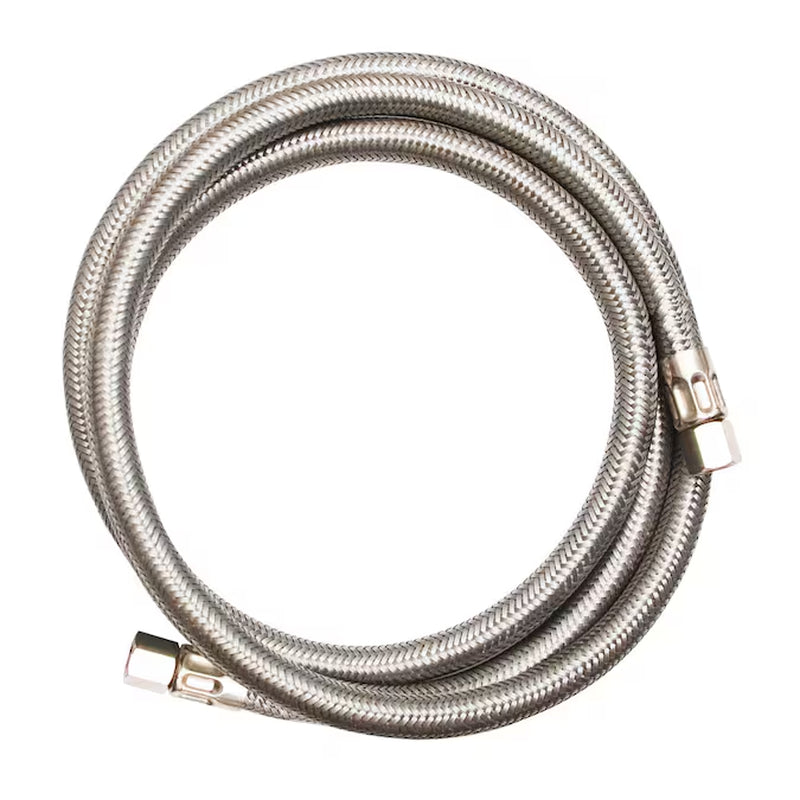 5-Ft 1/4 -In Compression Inlet X 1/4 -In Compression Outlet Stainless Steel Ice Maker Connector