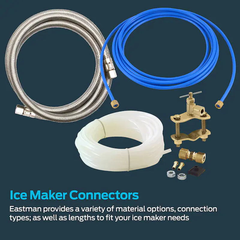 5-Ft 1/4 -In Compression Inlet X 1/4 -In Compression Outlet Stainless Steel Ice Maker Connector