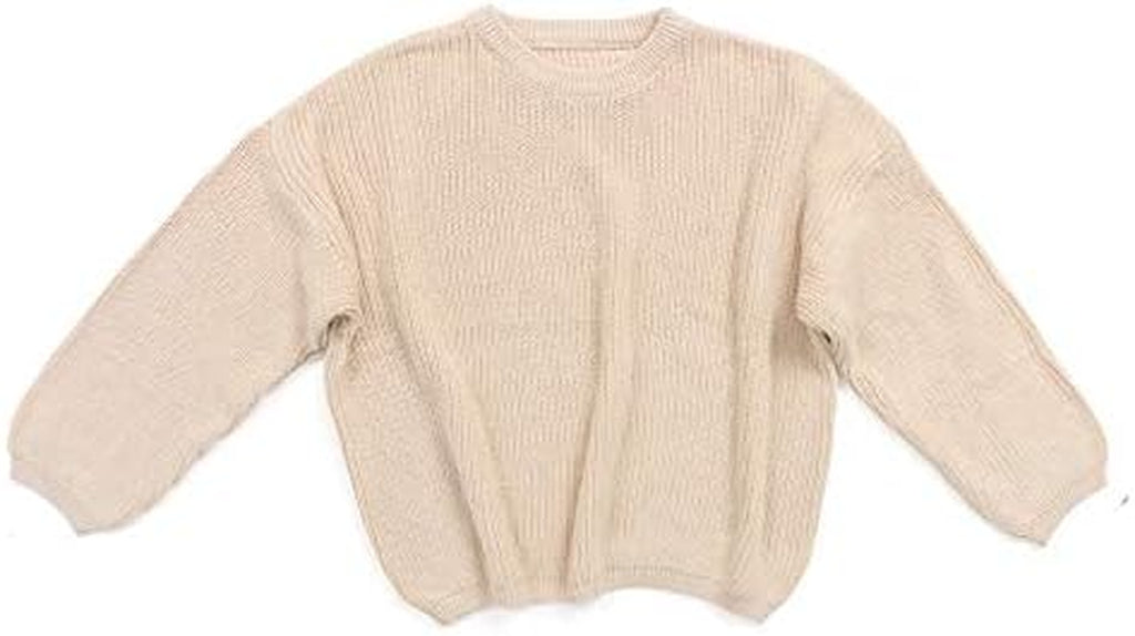 Baby Girl Boy Knit Sweater Long Sleeve Blouse Pullover Toddler Kids Solid Color Warm Sweatshirt Tops (Beige, 12-18 Months)