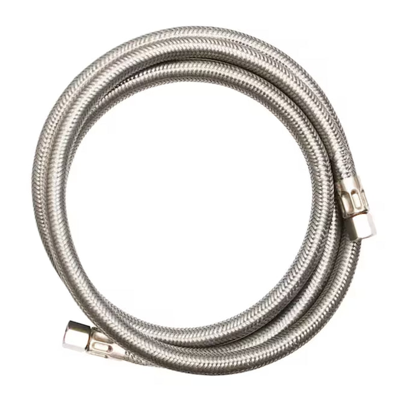 5-Ft 1/4 -In Compression Inlet X 1/4 -In Compression Outlet Stainless Steel Ice Maker Connector