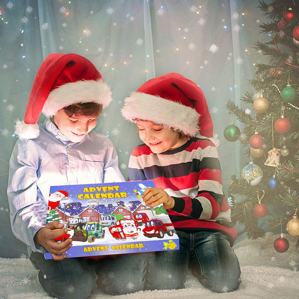 Christmas Advent Calendar 2025 with 24 Different Vehicles, Car Advent Calendar for Kids, Car Stocking Stuffer Toys, Countdown to Christmas for Kids Toddlers Teen Boys and Girls